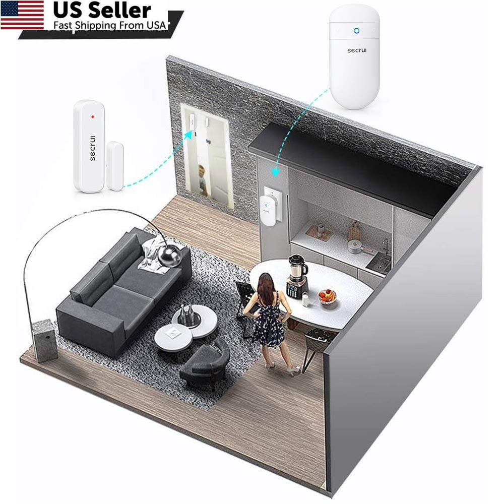 Door Chime When Opens, Opened Alarm for 1 Receiver+1 Sensor, White