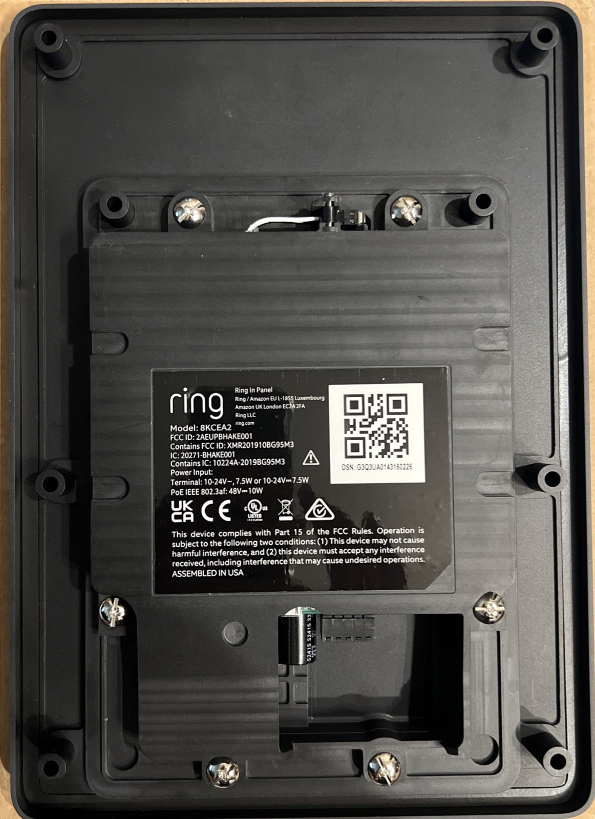 Ring In Panel Amazon Key Access WallCall Call A Resident 8KCEA2 Replacement