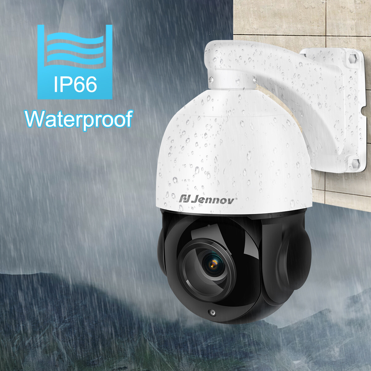 Jennov 8MP PoE IP Camera Outdoor with PTZ 20X Optical Zoom 328ft IR Night Vision