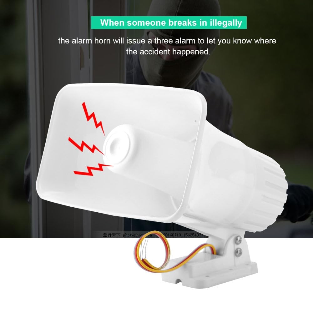 Electronic Alarm Siren Horn 150dB Indoor/Outdoor Siren DC 12V for Home System…