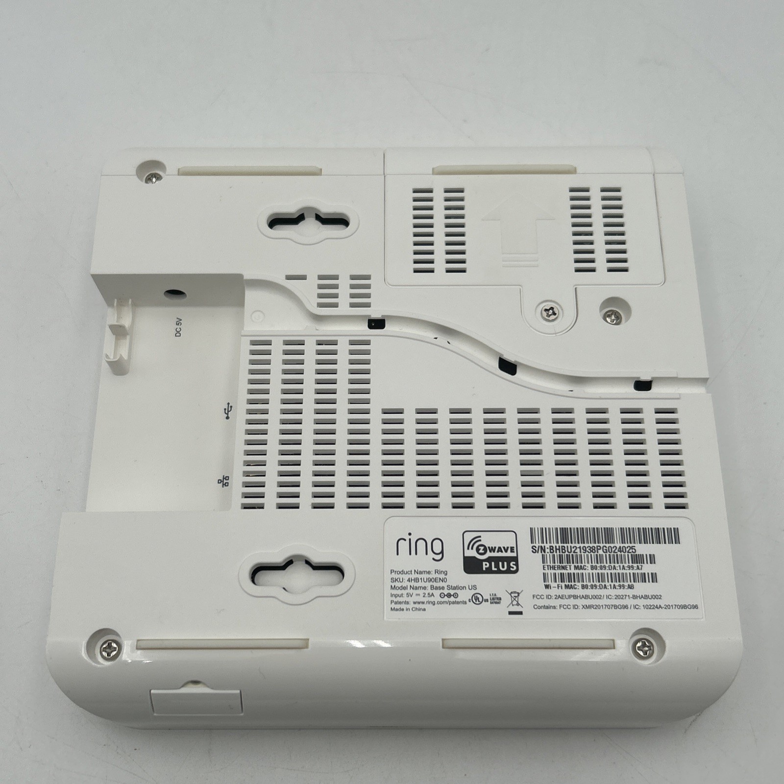 Ring Alarm Base Station With Keypad US White NO Power Cords – Untested As-Is