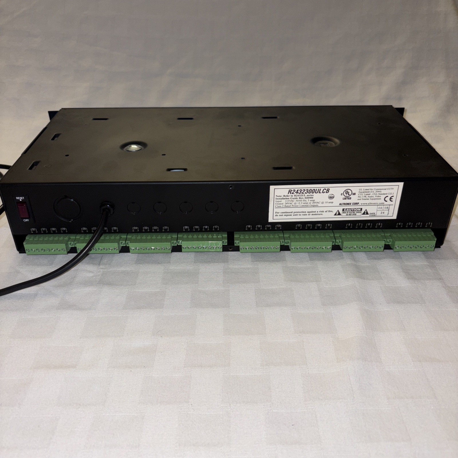 Altronix R2432300ULCB 19″ Rack Mount 32 Channel CCTV Power Supply