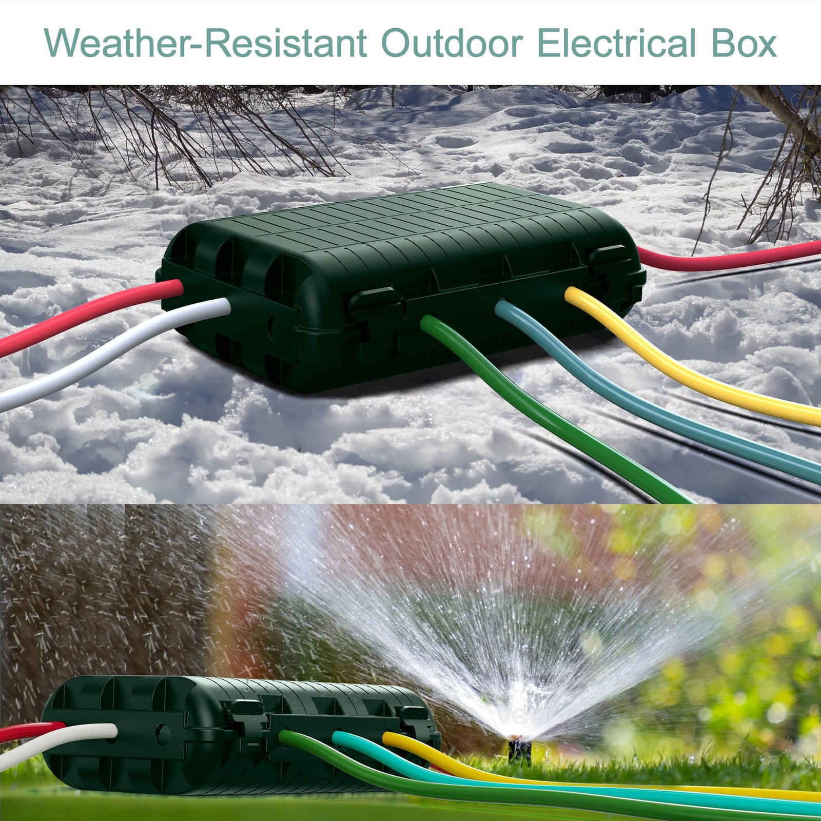 Outdoor Waterproof Electrical Box, Large Extension Cord Cover Green