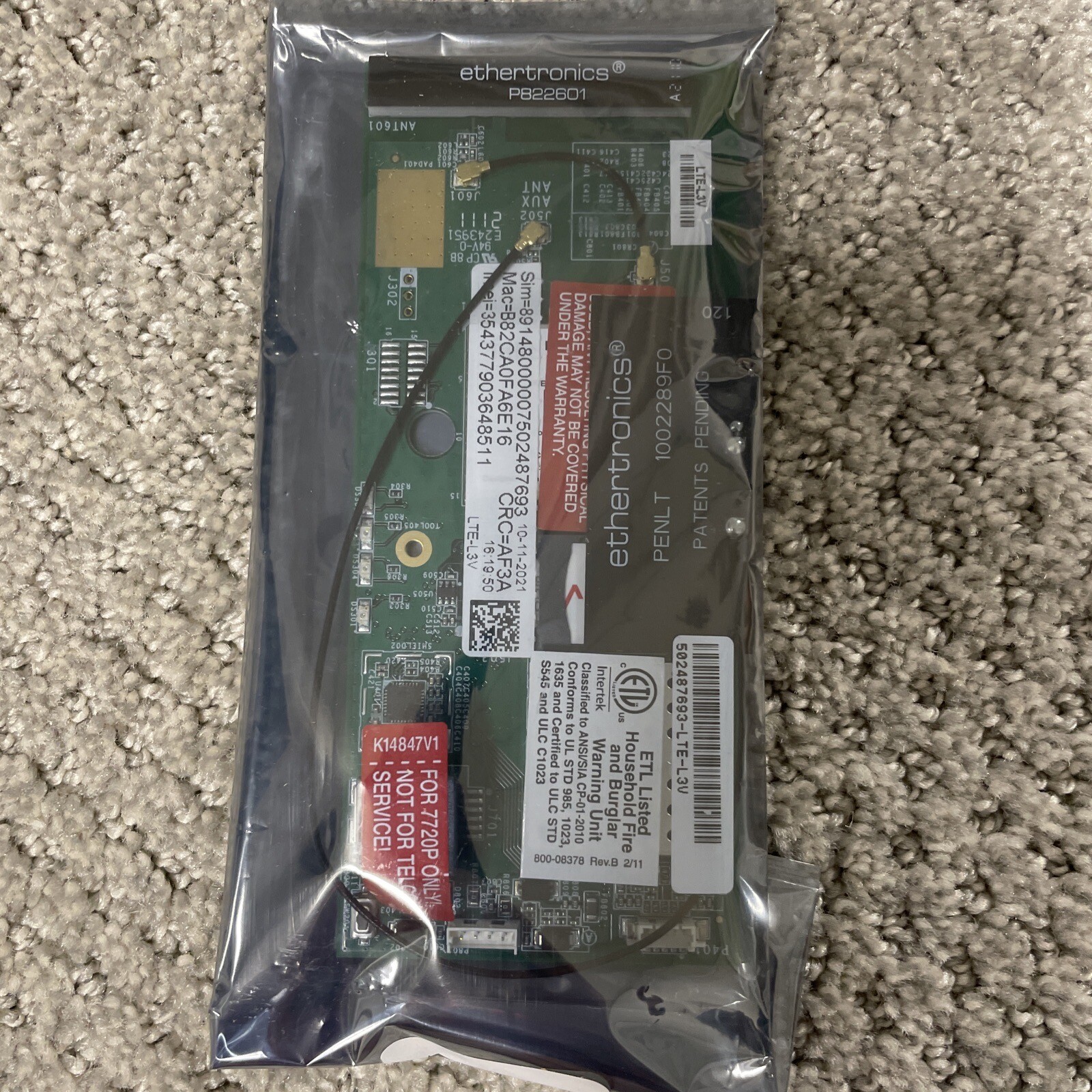 Honeywell Home LTE-L3V Lynx L3000 Communicator Verizon Home Security Board NIB