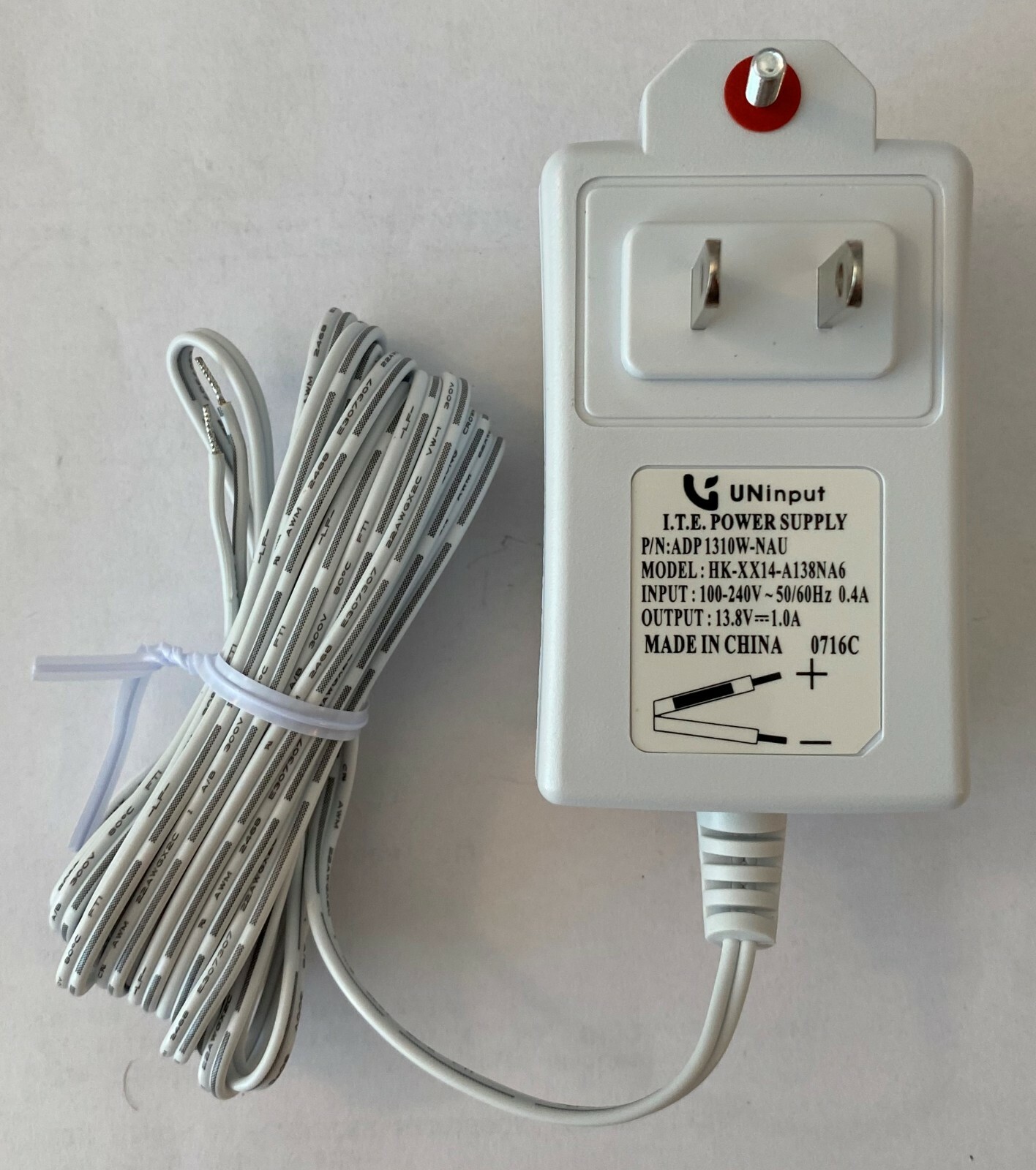 NEW AC to DC Power Supply Adapter (UNinput ADP1310W-NAU) 13.8VDC 1.0Amp
