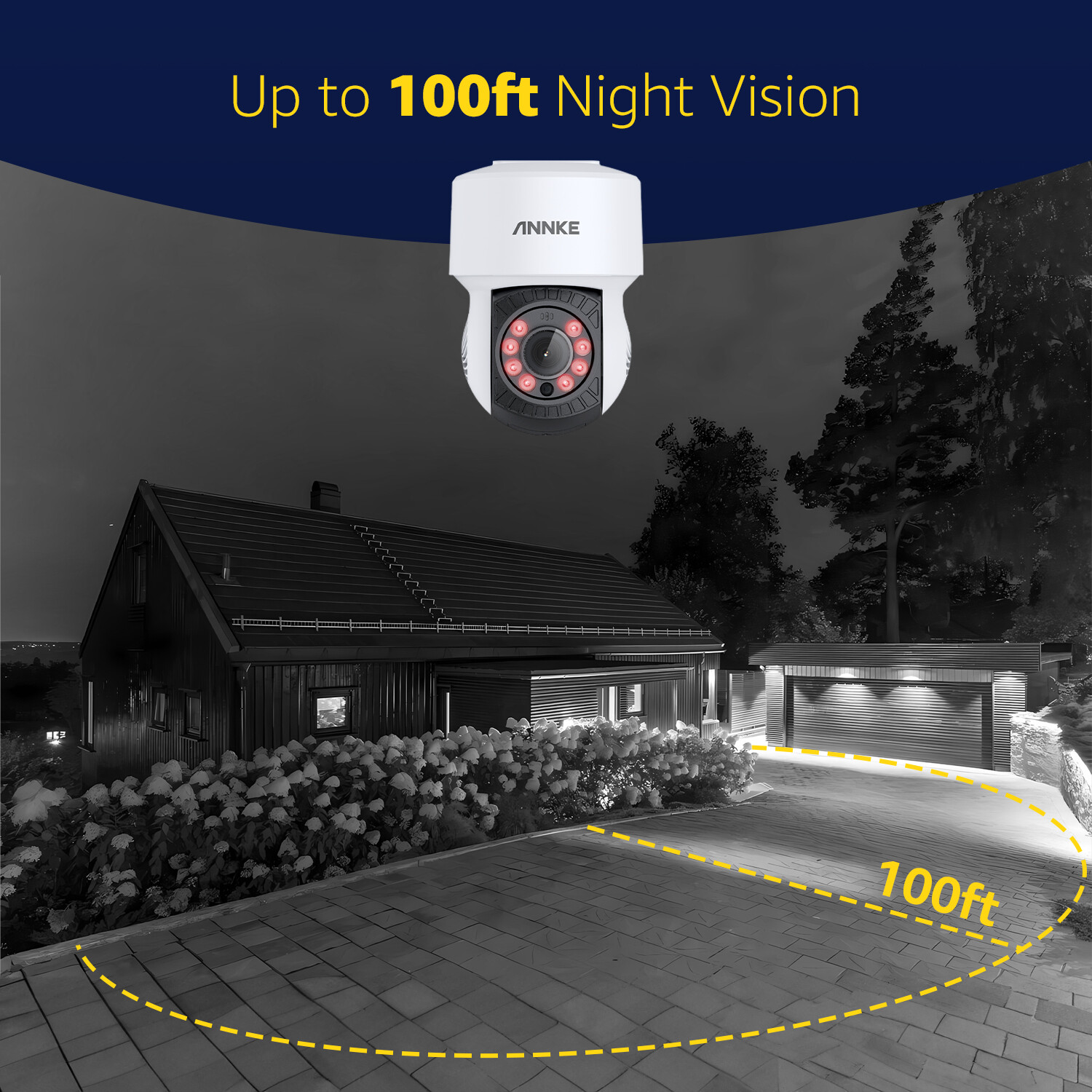ANNKE 1080P Video 350° Pan&Tilt Home Security Camera Outdoor 2MP IR Night Vision