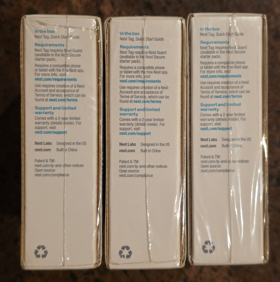 Lot of 3 Google Nest Tags H13000ES White Sealed