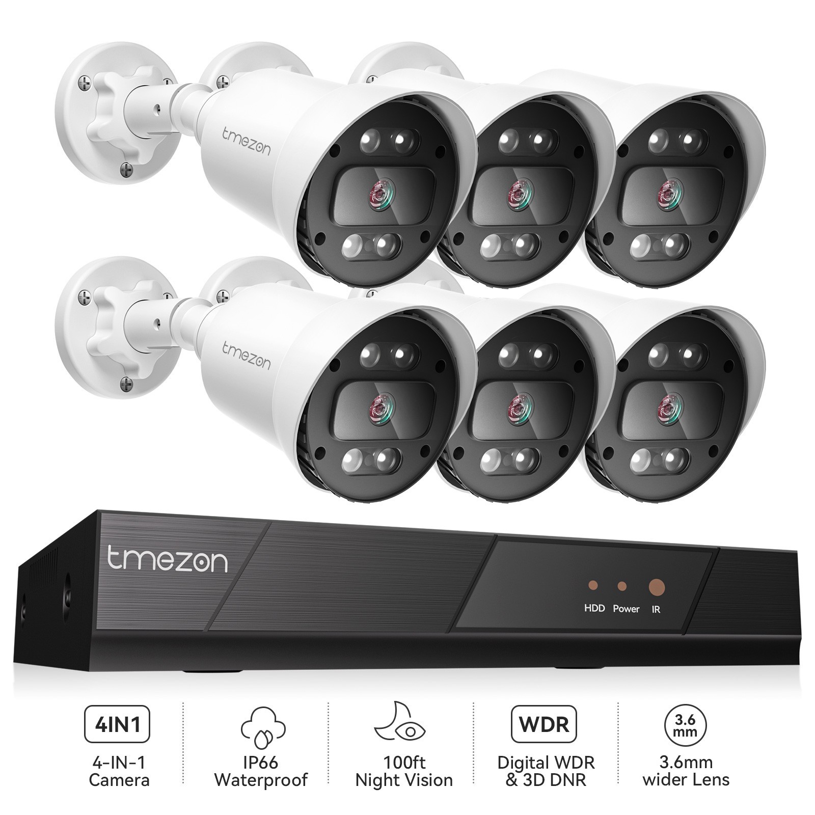 5MP Home Camera Color Night Vision IP66 8CH HDD IP66 Waterproofy