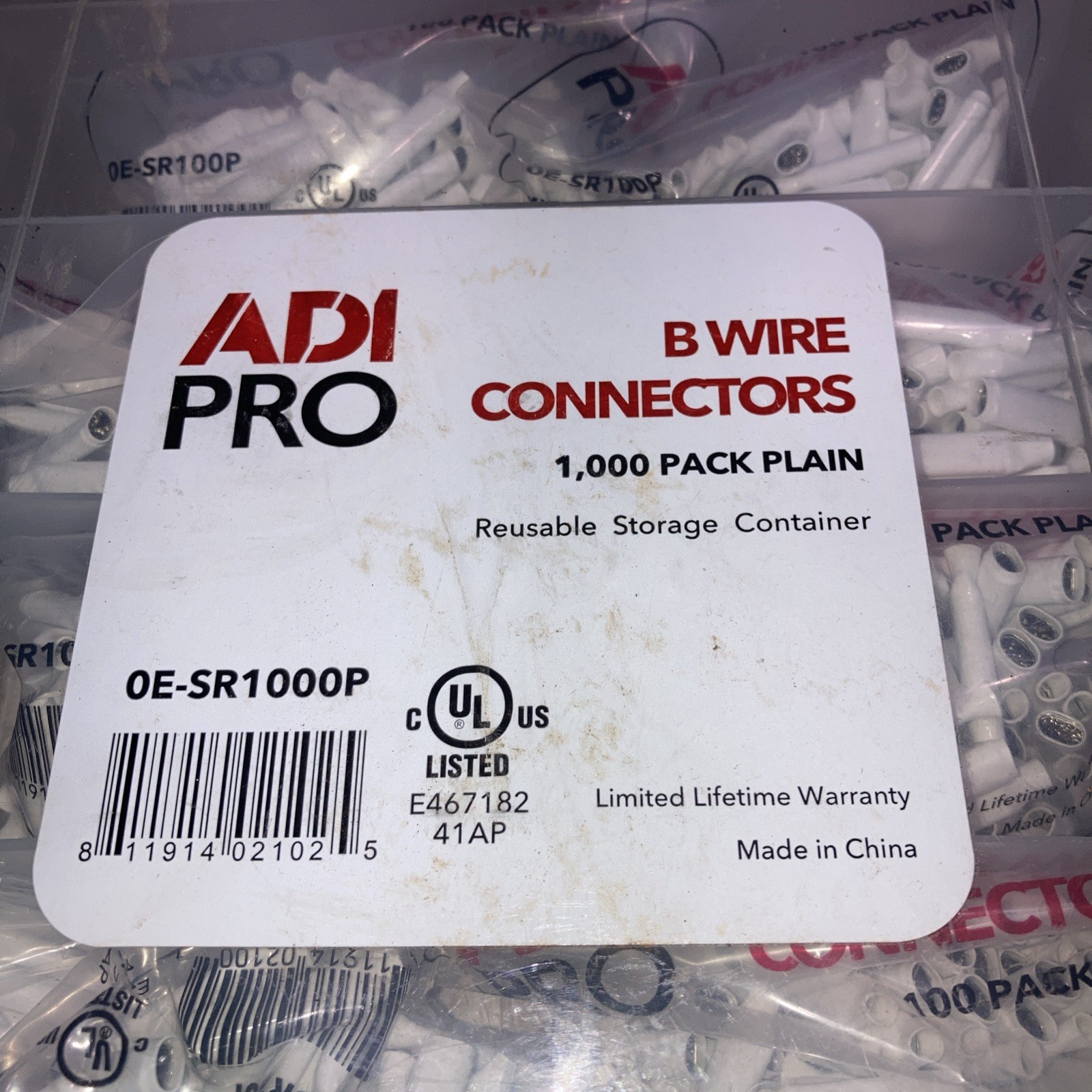 800pc B Connectors Alarm Wire Crimp Dry Beanies (x8) 0E-SR100P