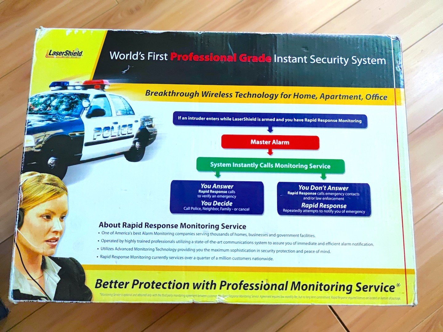 LaserShield Instant Security System Plug N Go Professional Monitoring NOS