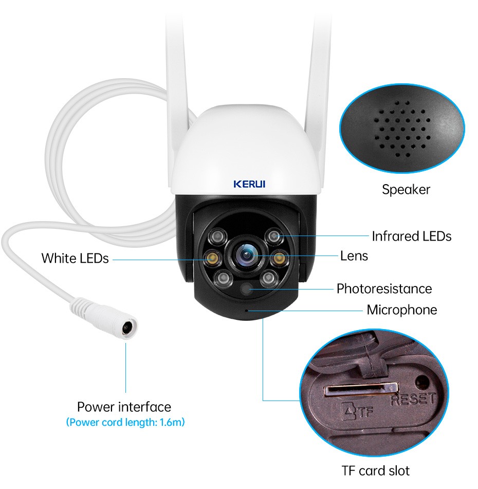 4Set 5MP Ultra HD WiFi Camera 6 LED Fill Light Indoor Outdoor Home Security