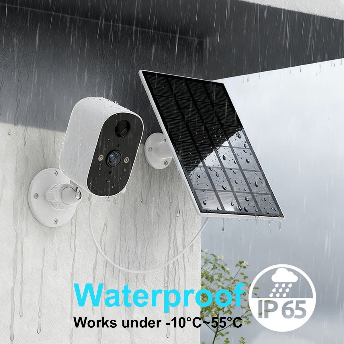 2 Pack Solar Camera Wireless Security Camera System WiFi Battery Camera Outdoor