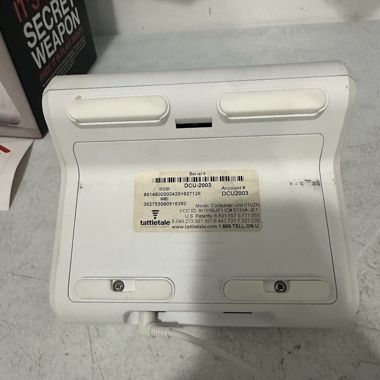 Tattletale Portable Alarm System w/ Power Supply. Powers On. Unknown Pin