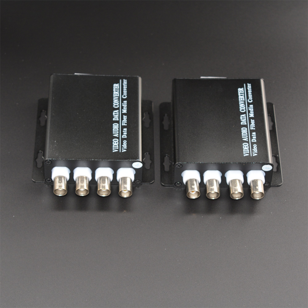 4 Channel Video Fiber Optical Converter RS485 Camera Surveillance CCTV 1 Pair