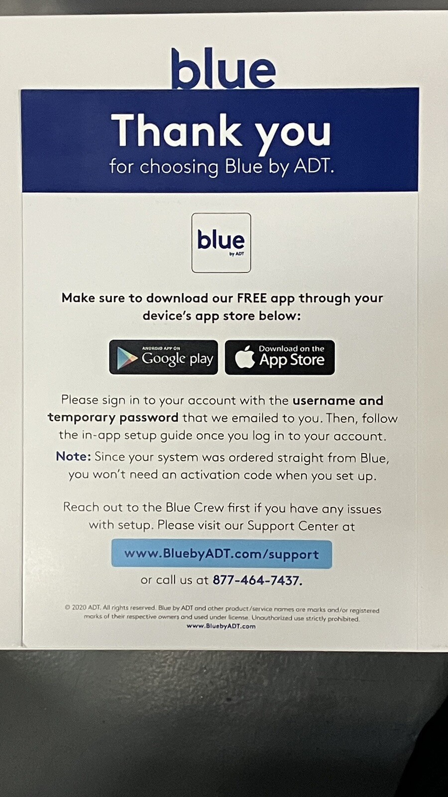 NIB Blue By ADT Smart Home Hub S40LR0-01 Pearl Gray No Activation Code Required