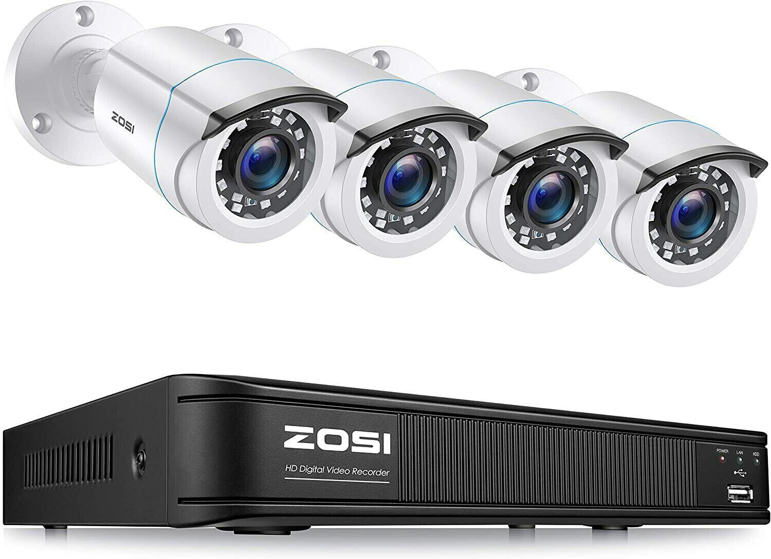 ZOSI 5MP Lite DVR Home Security Cameras System CCTV 1080p Surveillance Outdoor