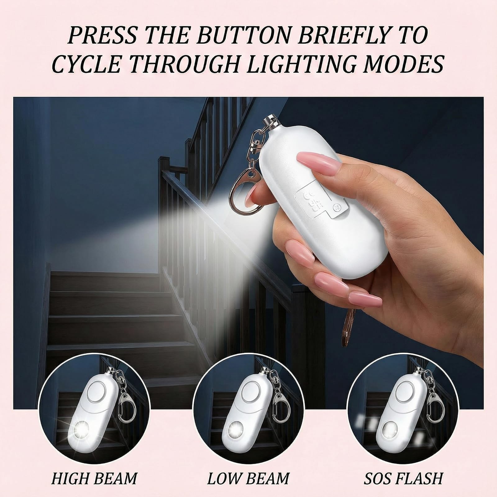 Personal Alarm for Women Keychain Alarm: 135dB Emergency Keychain Siren with …
