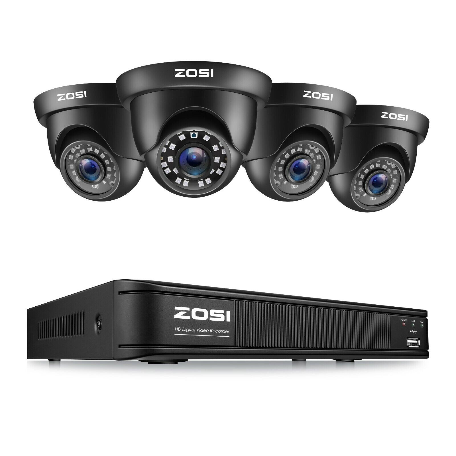 ZOSI H.265+ 1080p Night Vision 8CH DVR IR CCTV Outdoor Security Camera System