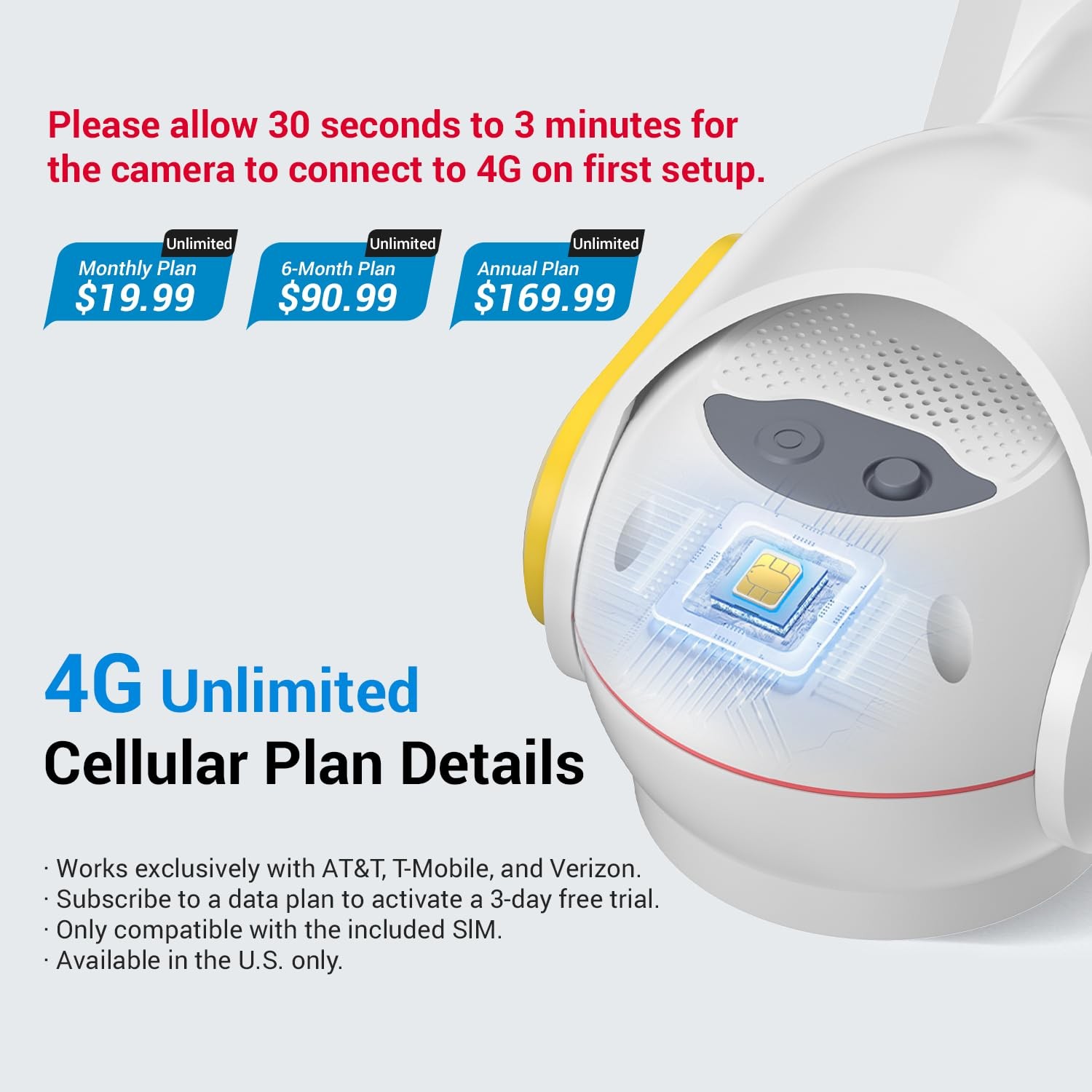 FameVibe 1080p Security Camera Wireless with Solar Panel, Smart AI White