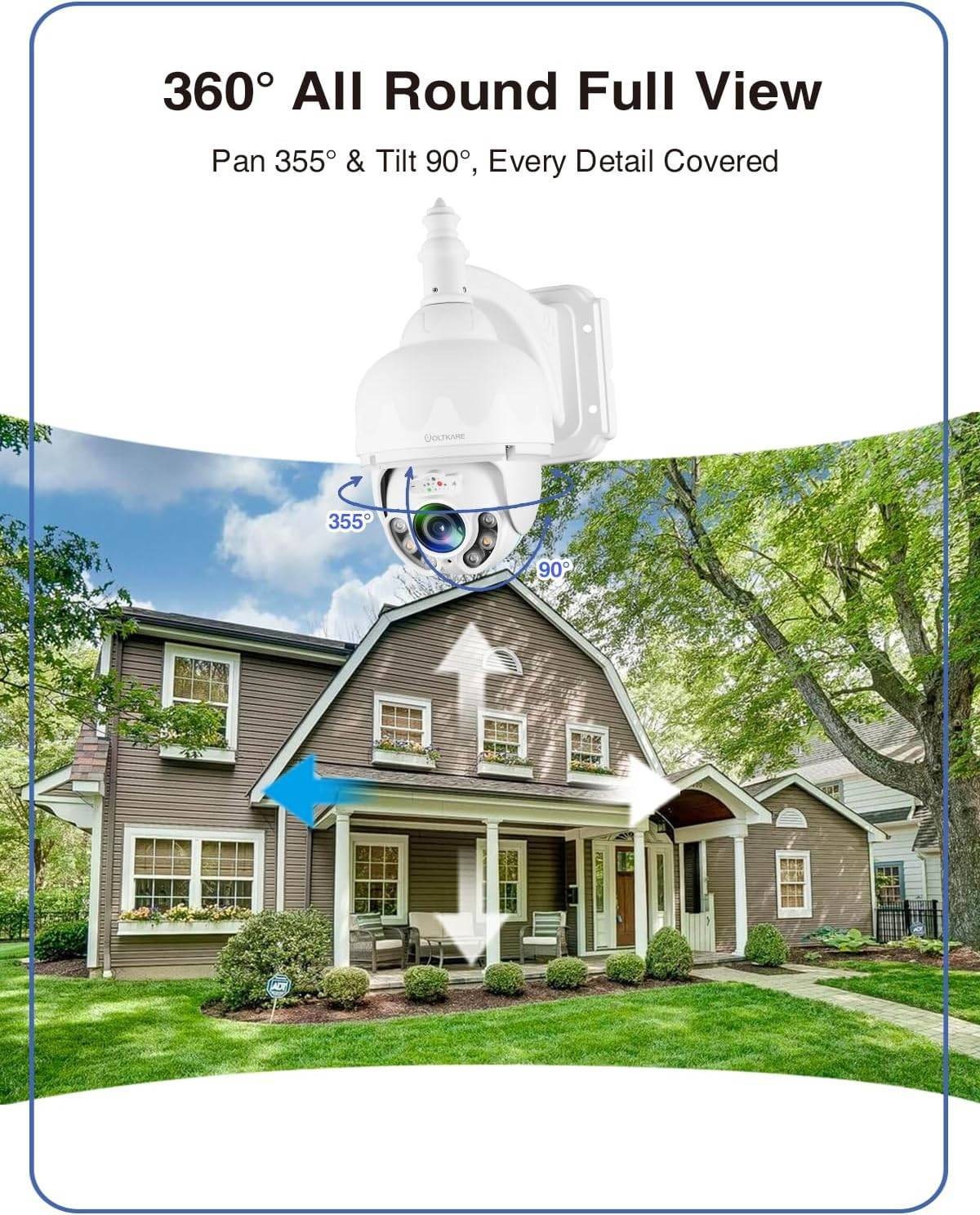 Outdoor Security Camera 1080P 2.4GHz Wireless WiFi Internet Home Security PTZ