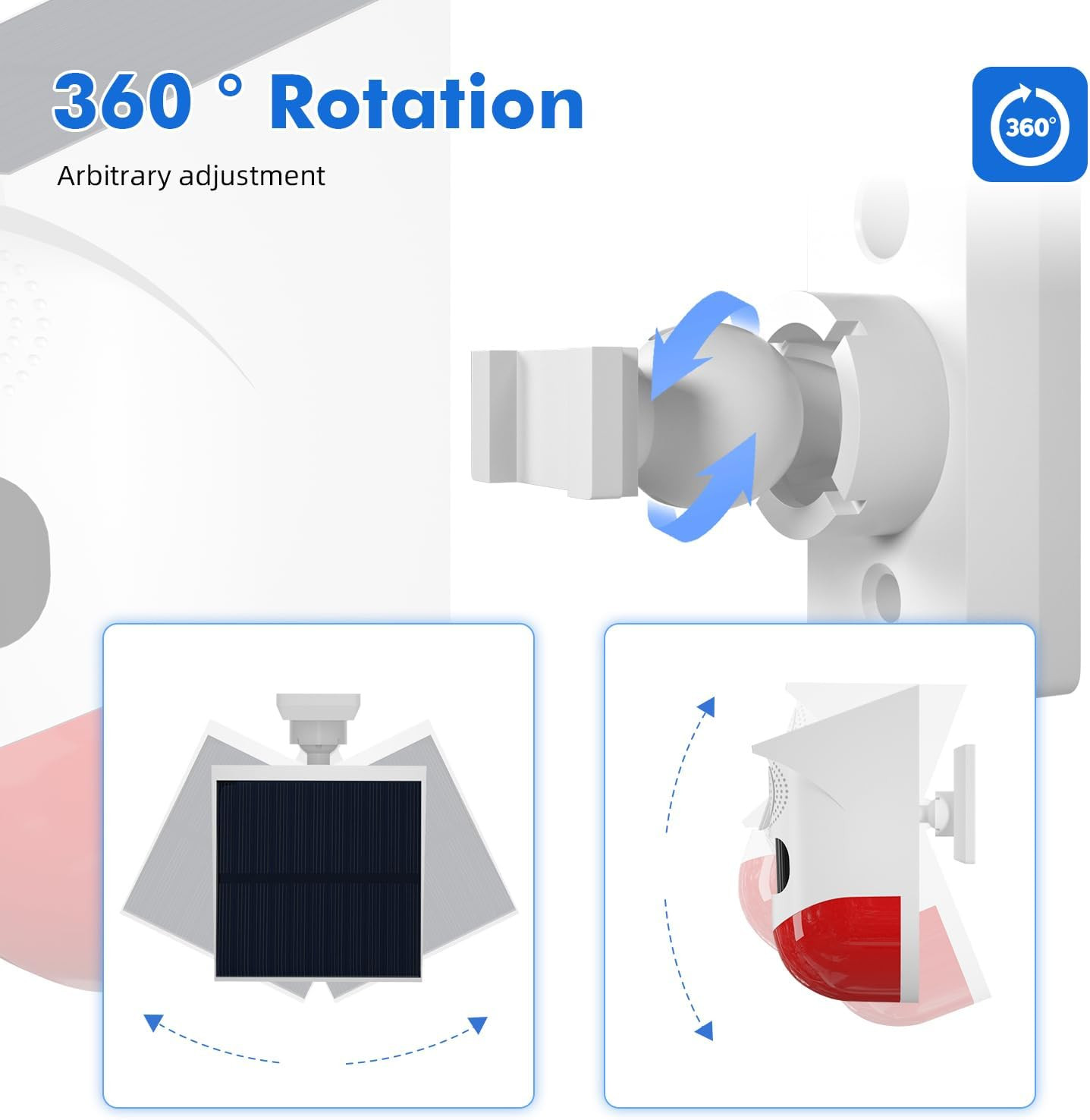 Wifi Motion Sensor Alarm Outdoor,2 Adjustable Sensitivity 130Db Sound Solar Secu