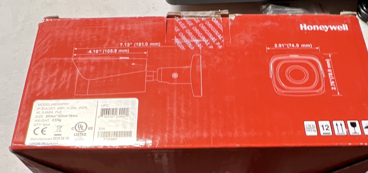 Honeywell HBW2PR1 WDR IR PoE IP Bullet Camera Outdoor/Indoor White