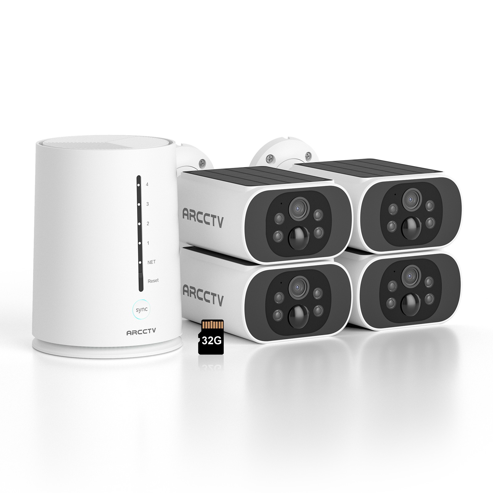 ARCCTV Solar Security Camera System Wireless Color Night Vision Human Detection