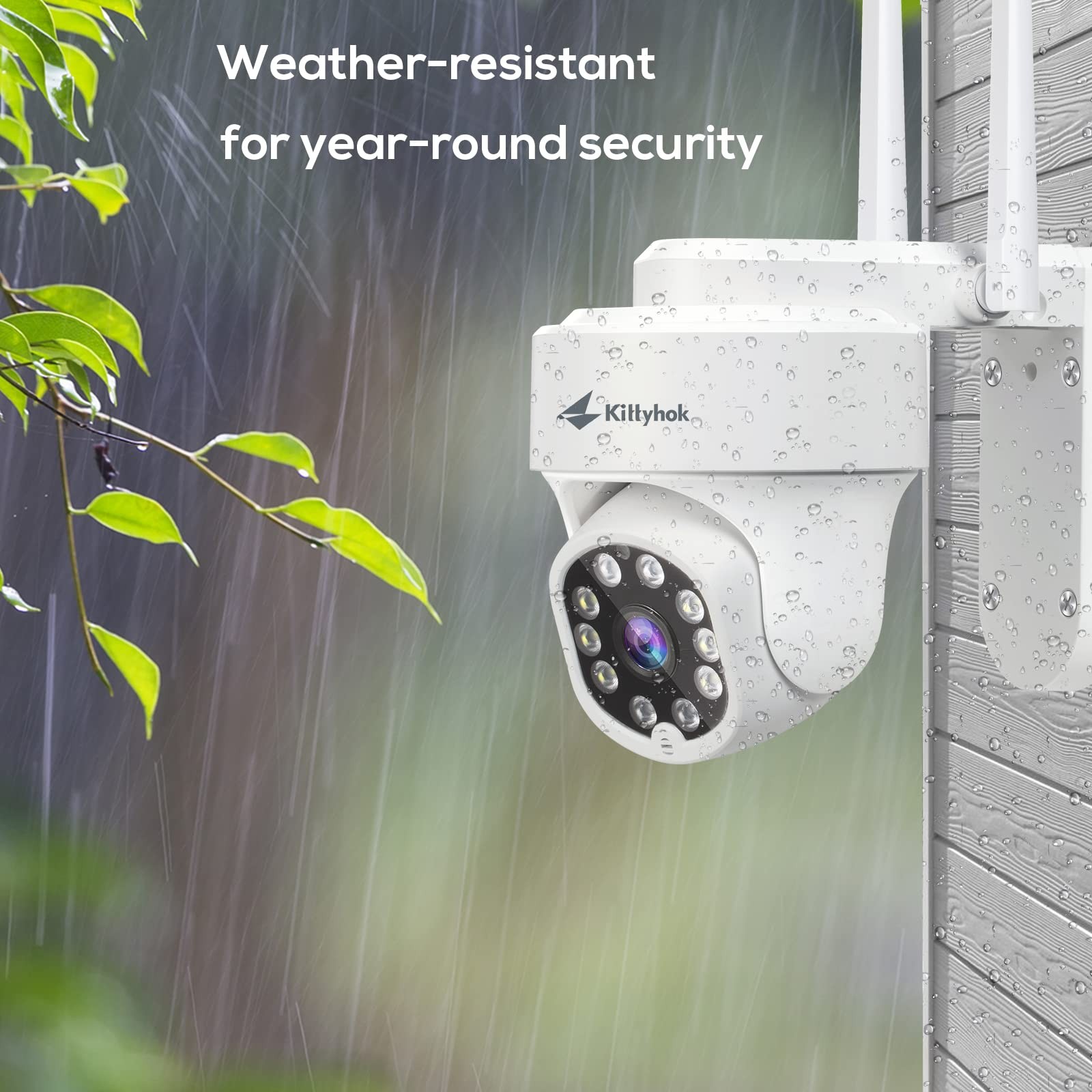 Kittyhok PTZ Security Camera Wireless Outdoor | 2K FHD Cameras White
