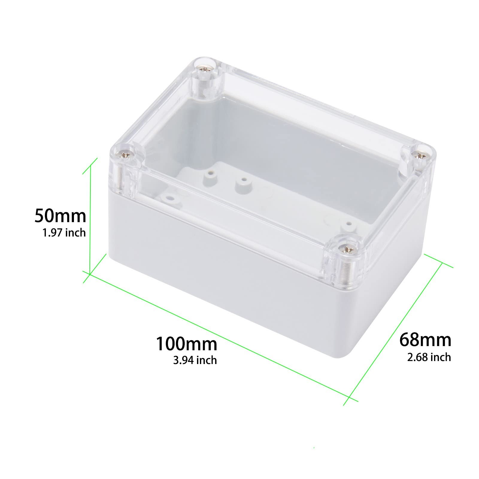 Laisomeke Universal Outdoor Junction Box 3.9 x 2.7 x 2 inch, transparent grey