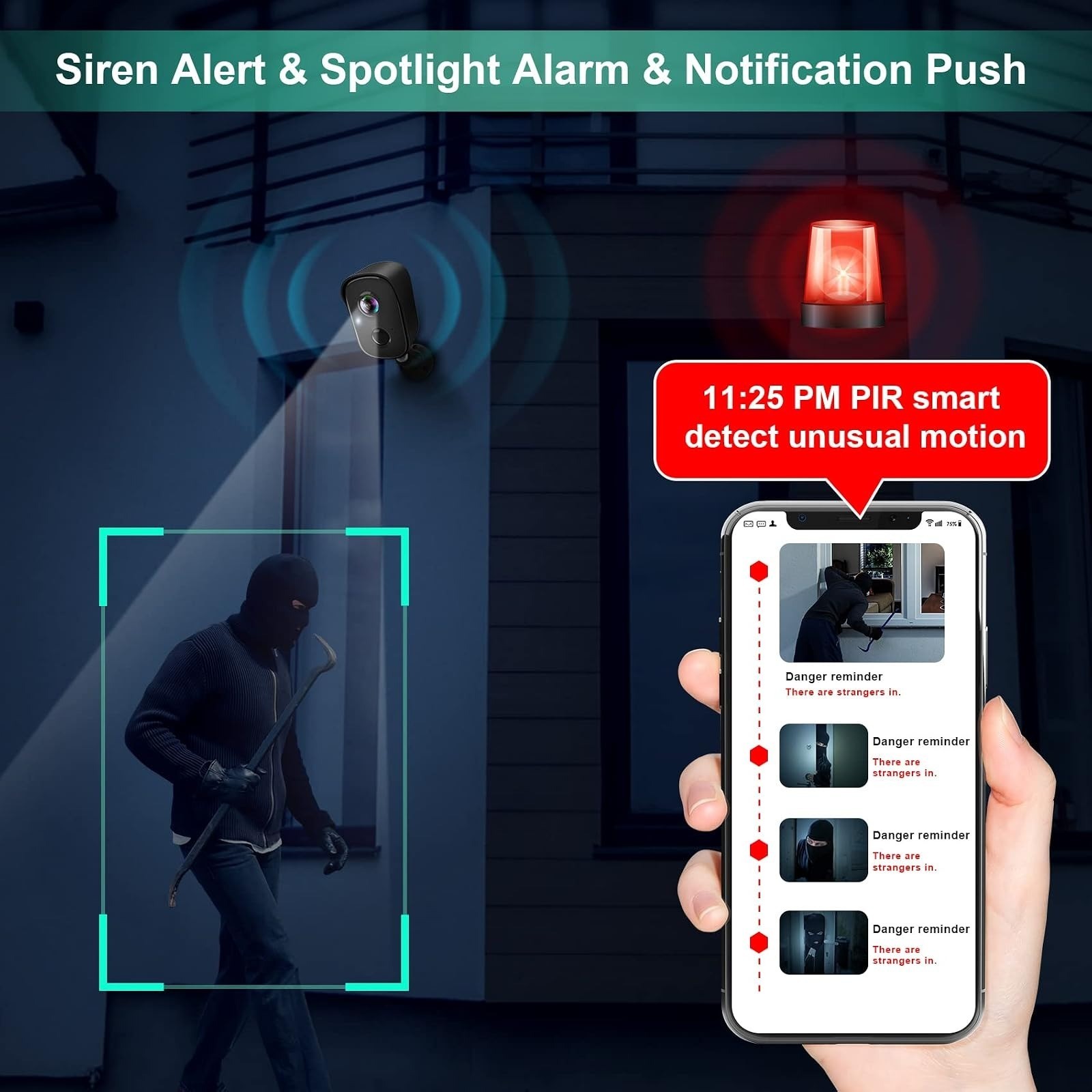 VISION WELL CG6S 2K Wireless Outdoor Security Camera WiFi Battery AI