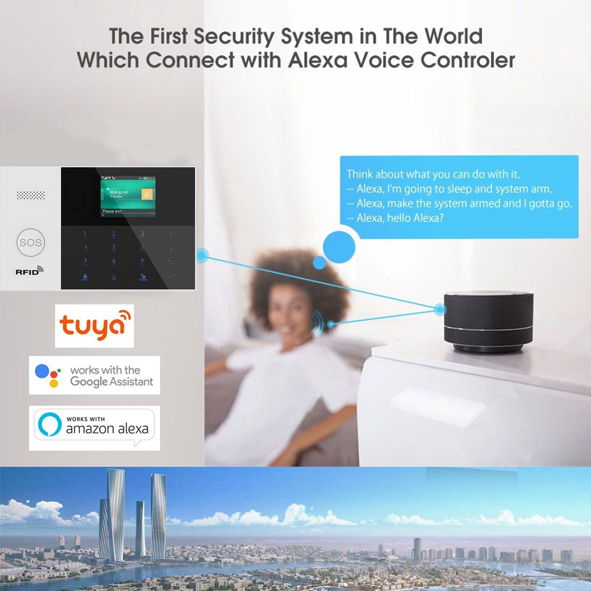 WiFi Cloud APP GSM Tuya Wireless IR Home House Security Alarm Burglar System