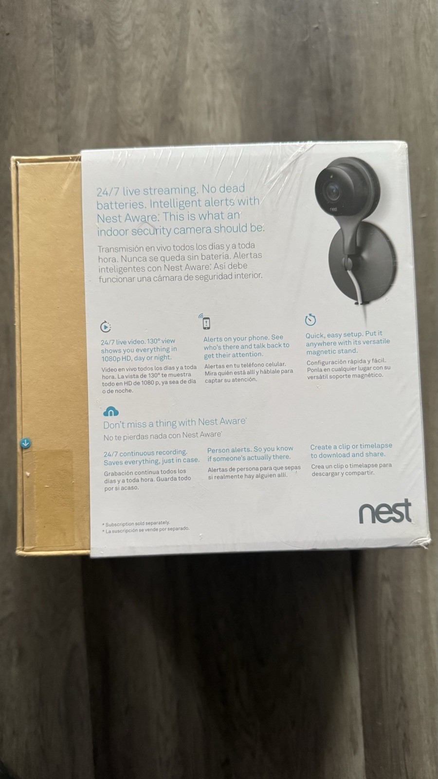 Google Nest indoor cam: HD video, night vision, live alerts, easy setup