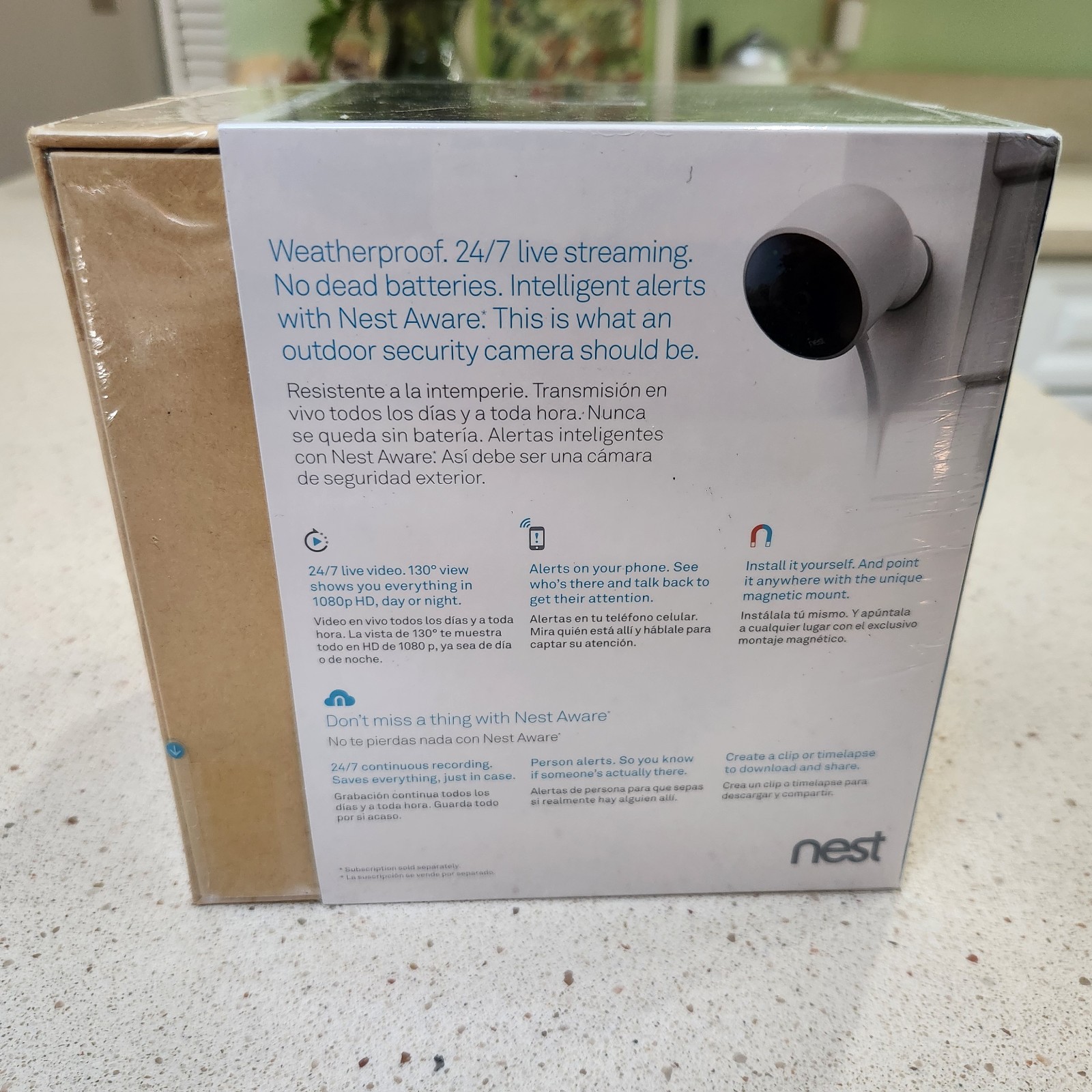 New Google Nest Cam Outdoor 1st Gen A0033 (NC2100ES) uses Nest app – SEALED