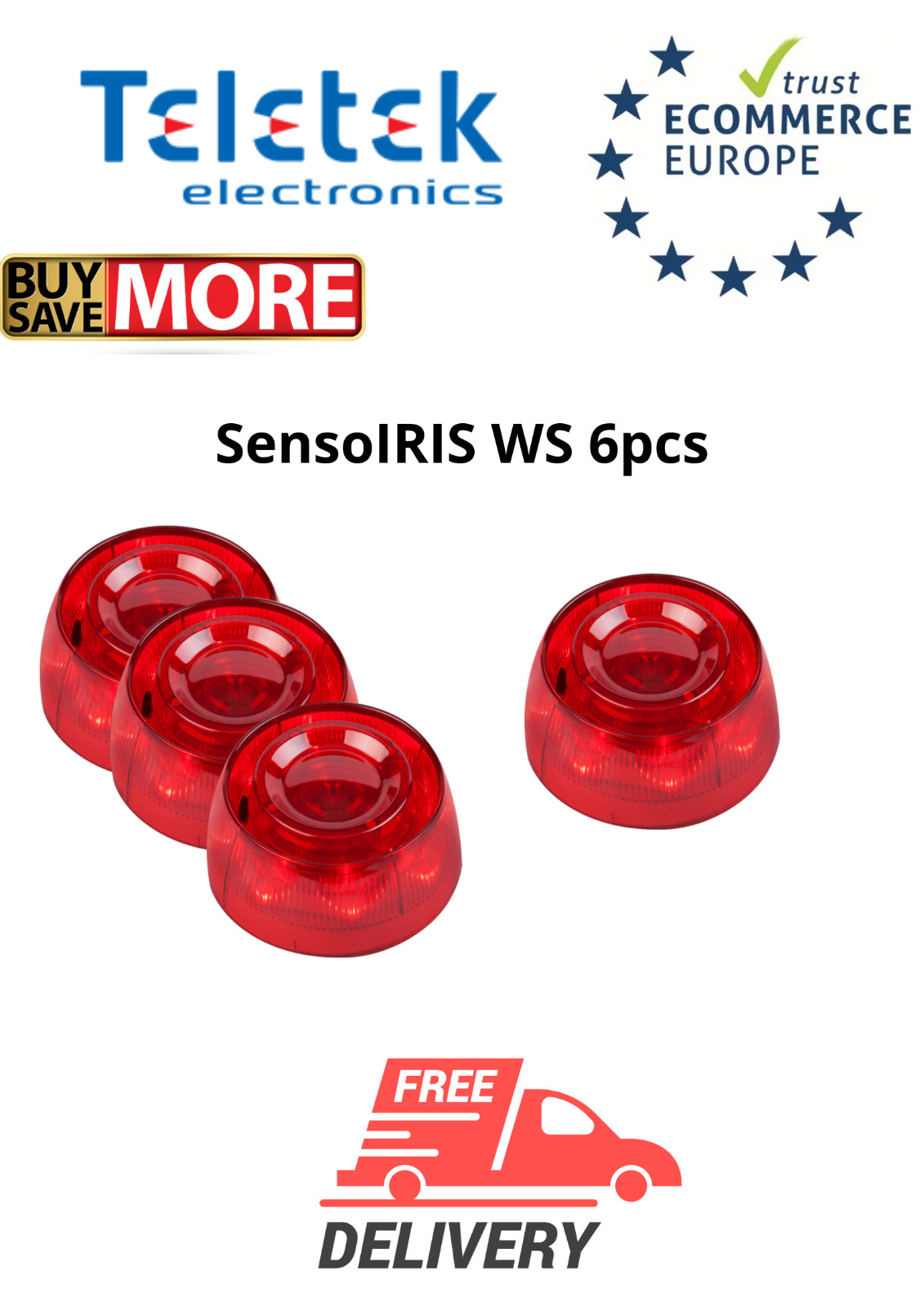 TELETEK Fire Alarm Solutions / Addressables / Sirens / SensoIRIS WS 6pcs