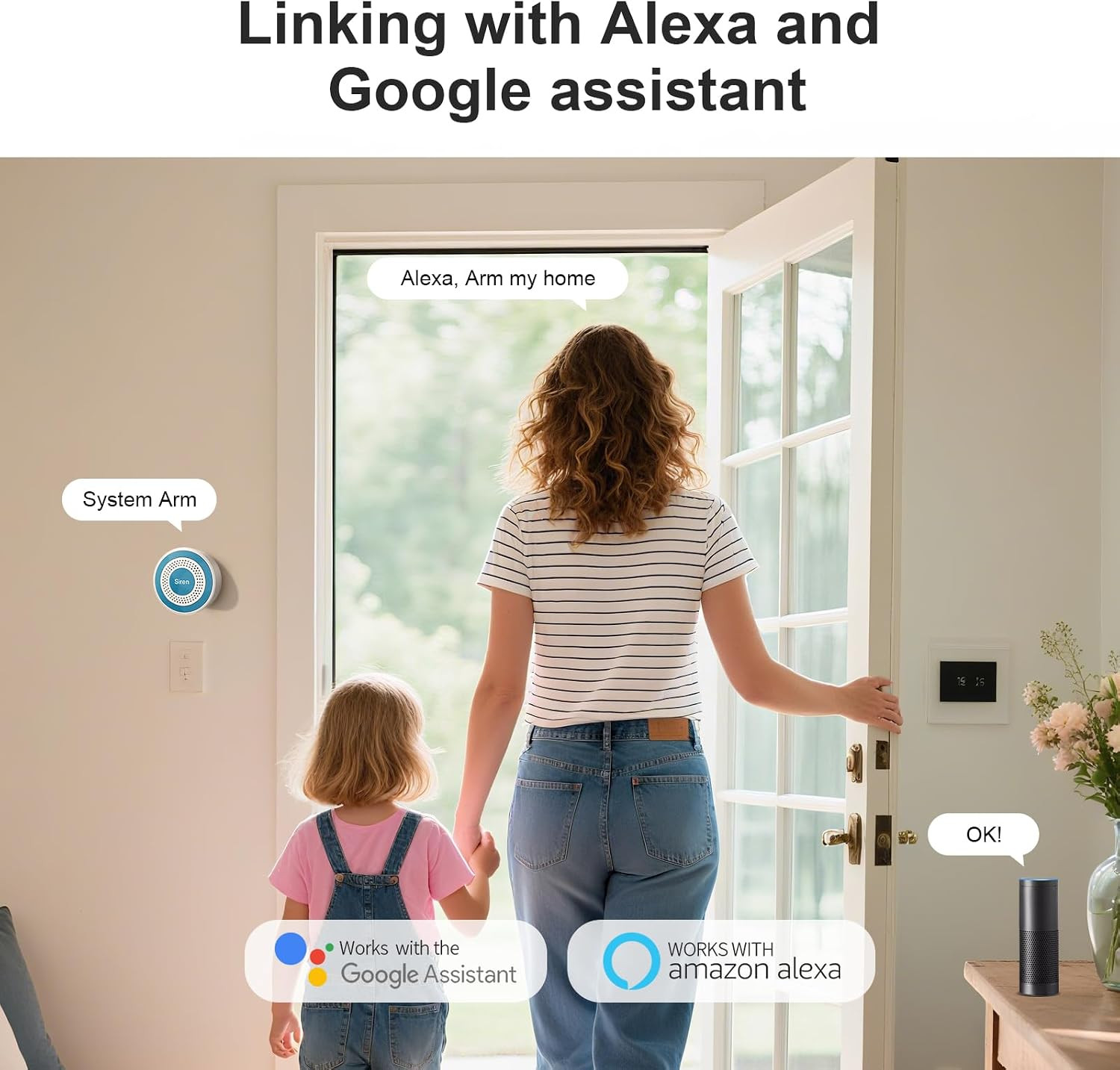 Smart Home Alarm System,Smart Life & Tuya App Controlwifi/4G 120Db Alarm System,