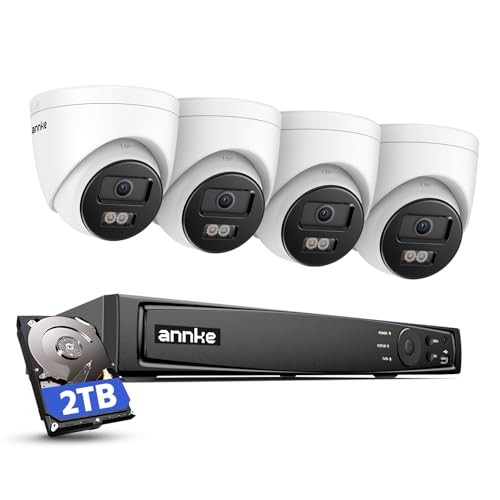 4K PoE Security Camera System with Audio Recording, 8 Channel 12MP WHITE