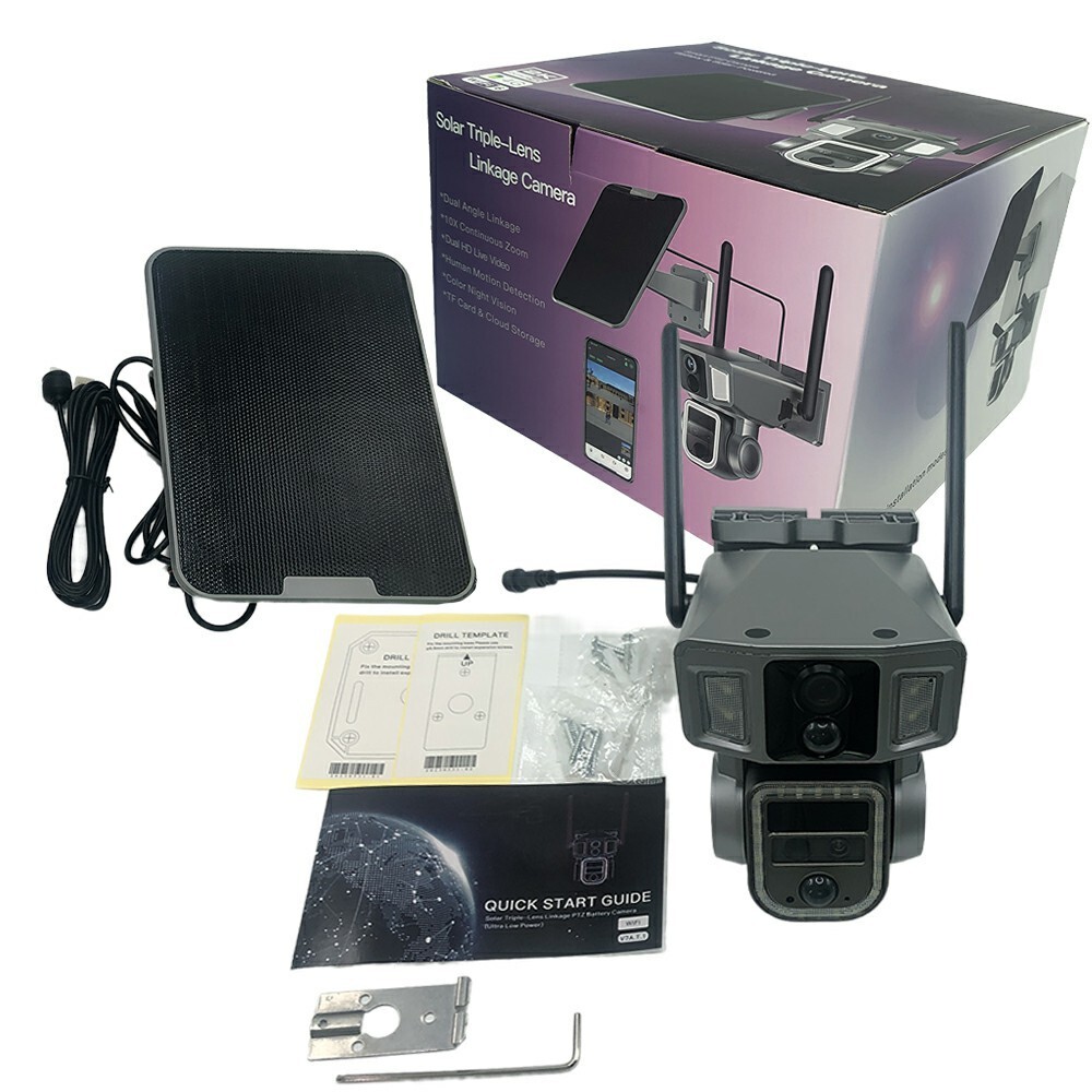 ANXINSHI 12MP Dual-lens Humanoid ZOOM Tracking Outdoor Solar Camera