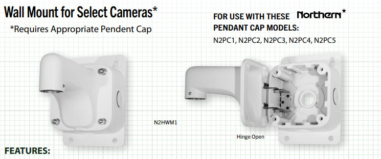 NIB Northern Video Camera Wall Mount #N2HWM1 – 600-04-320-00668