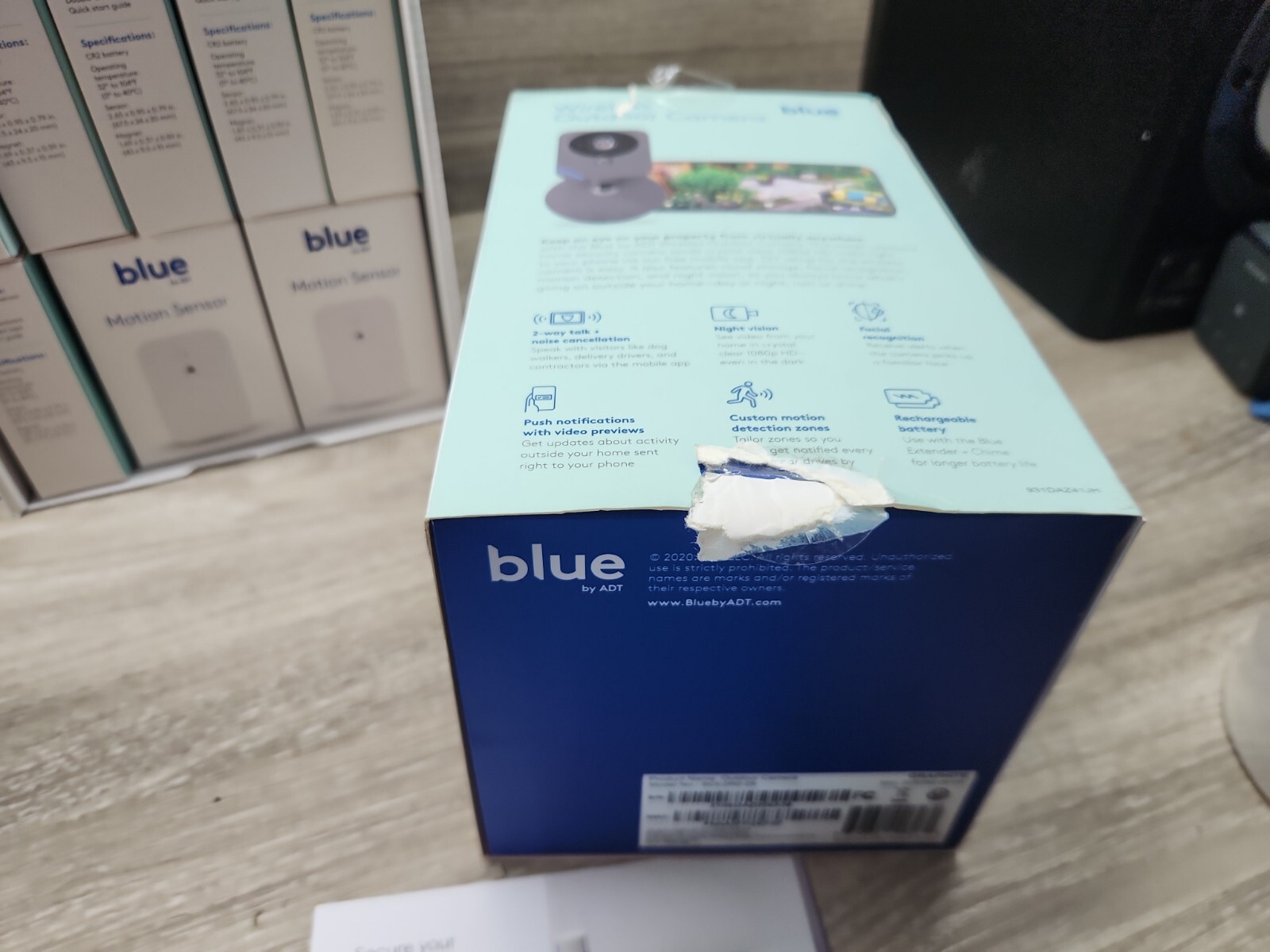 12 Pcs. Blue By ADT Smart Home Full Security System With Outdoor Camera-OPEN BOX