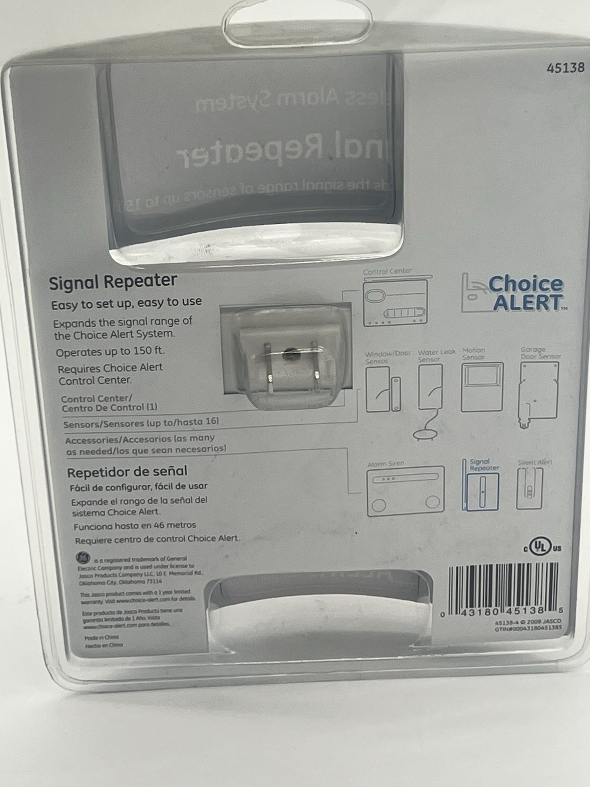 GE Choice Alert Wireless Alarm System Signal Repeater Expands 150 Feet 45138 NEW