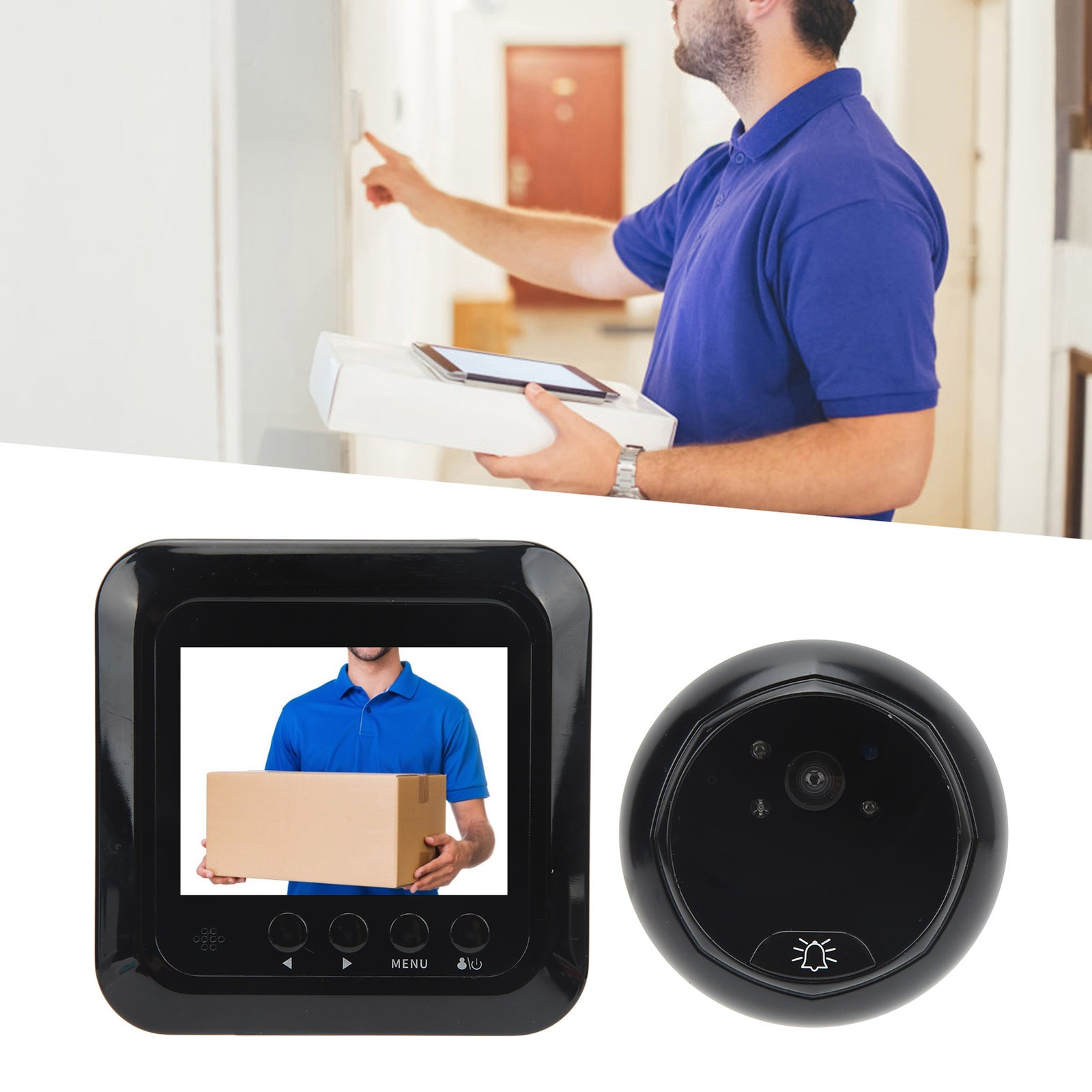 Video Door Phone System Digital Door Viewer Infrared Night 160 Degree