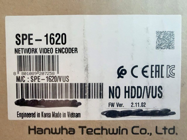 Hanwha Techwin WiseNet SPE-1620 16Ch 2MP Network Security Video Encoder