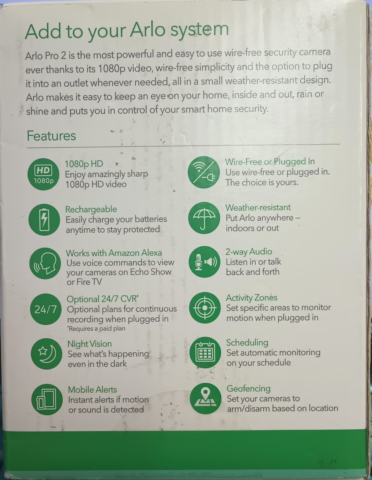 Arlo Pro 2 Camera VMC4030P Rechargeable Night Vision In-Outdoor