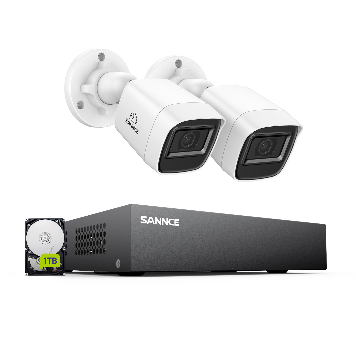 SANNCE 8CH DVR 1080P Security Camera System Outdoor Human Vehicle Detection 1TB