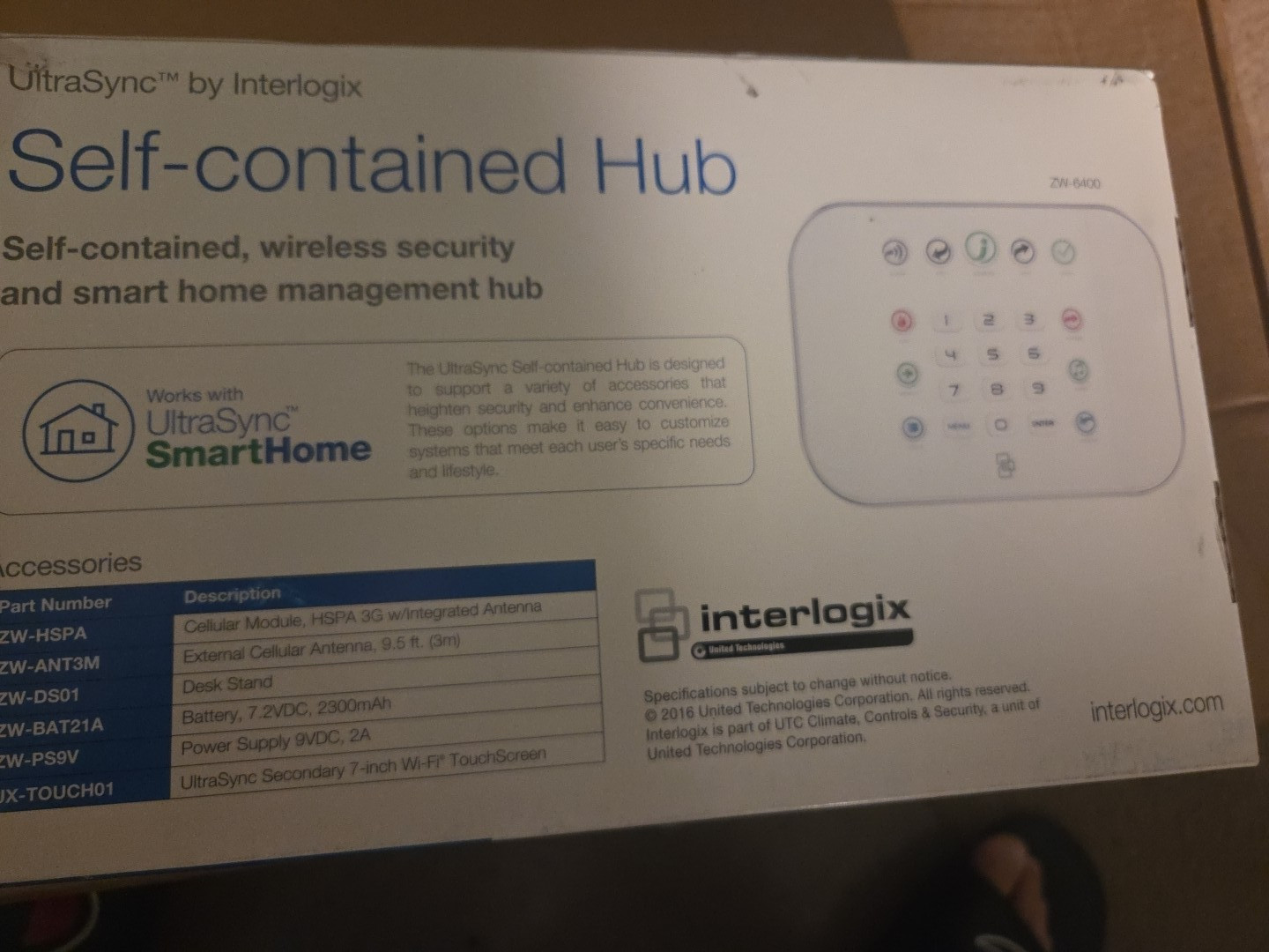 ULTRASYNC by by INTERLOGIX Self-Contained wireless security Hub ZW-6400