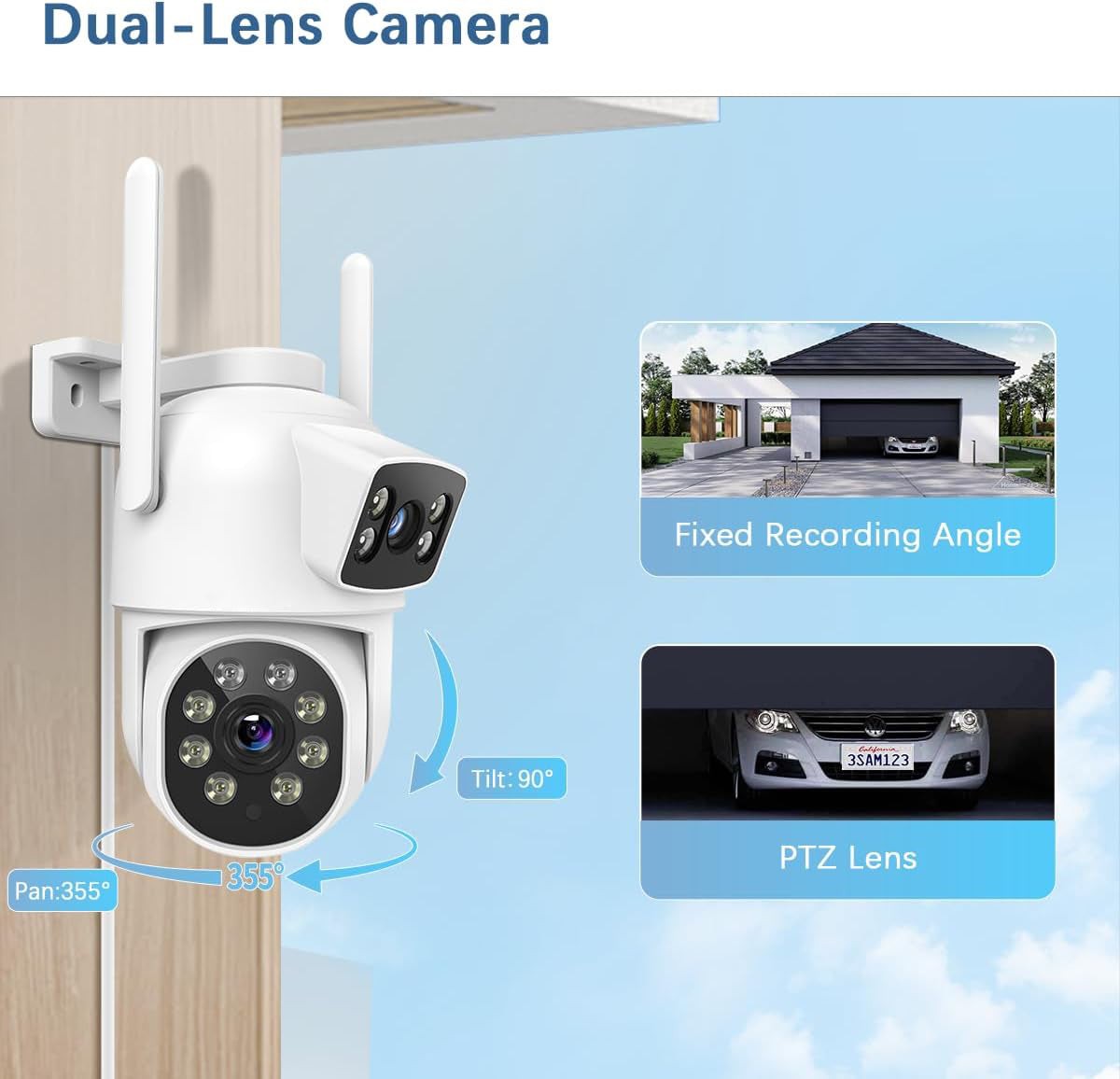 4MP 10CH NVR WIFI Color Night PT Wireless Security Camera System Two Way Audio