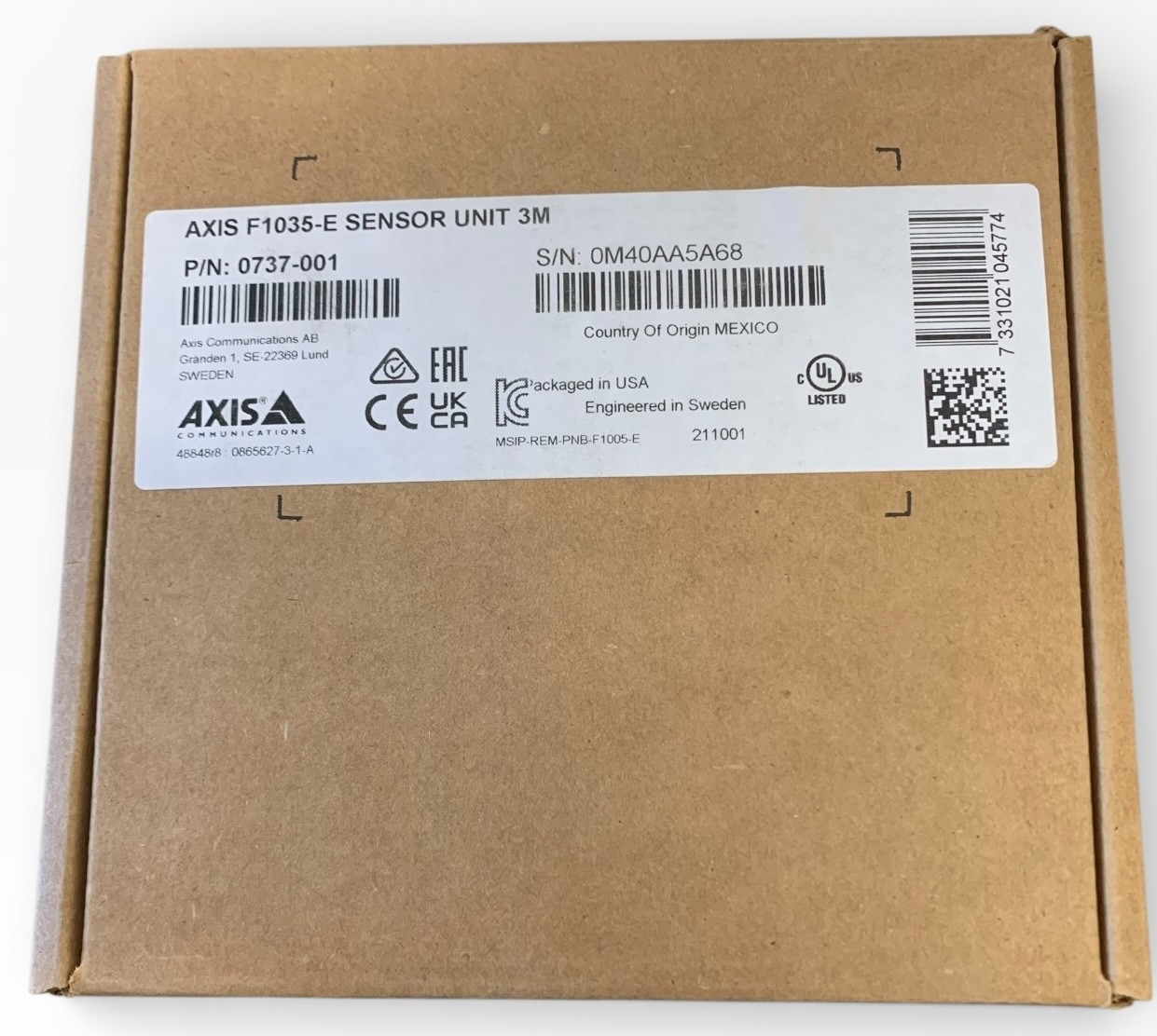 Axis F1035-E Sensor Unit 3M P/N:0737-001