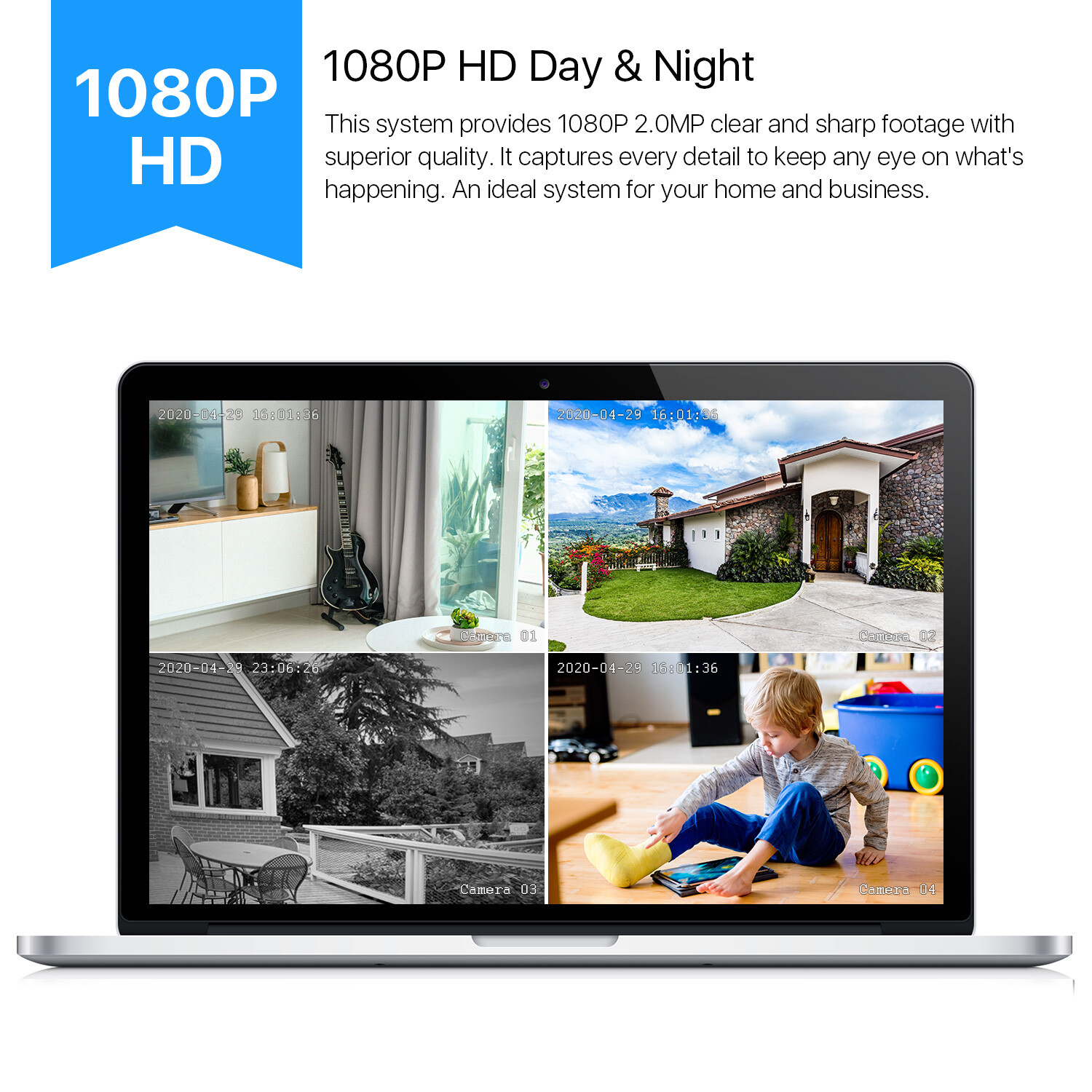 ZOSI H.265+ 1080p Security Camera System 16ch 5MP Lite CCTV DVR 2MP Outdoor