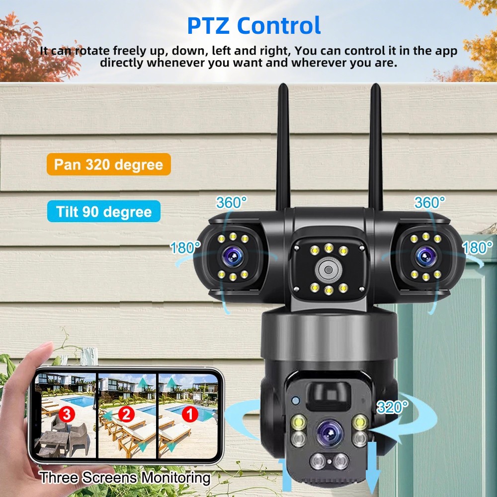 NEW 4K Solar Battery Wireless WiFi Outdoor Pan/Tilt Home Security Camera System