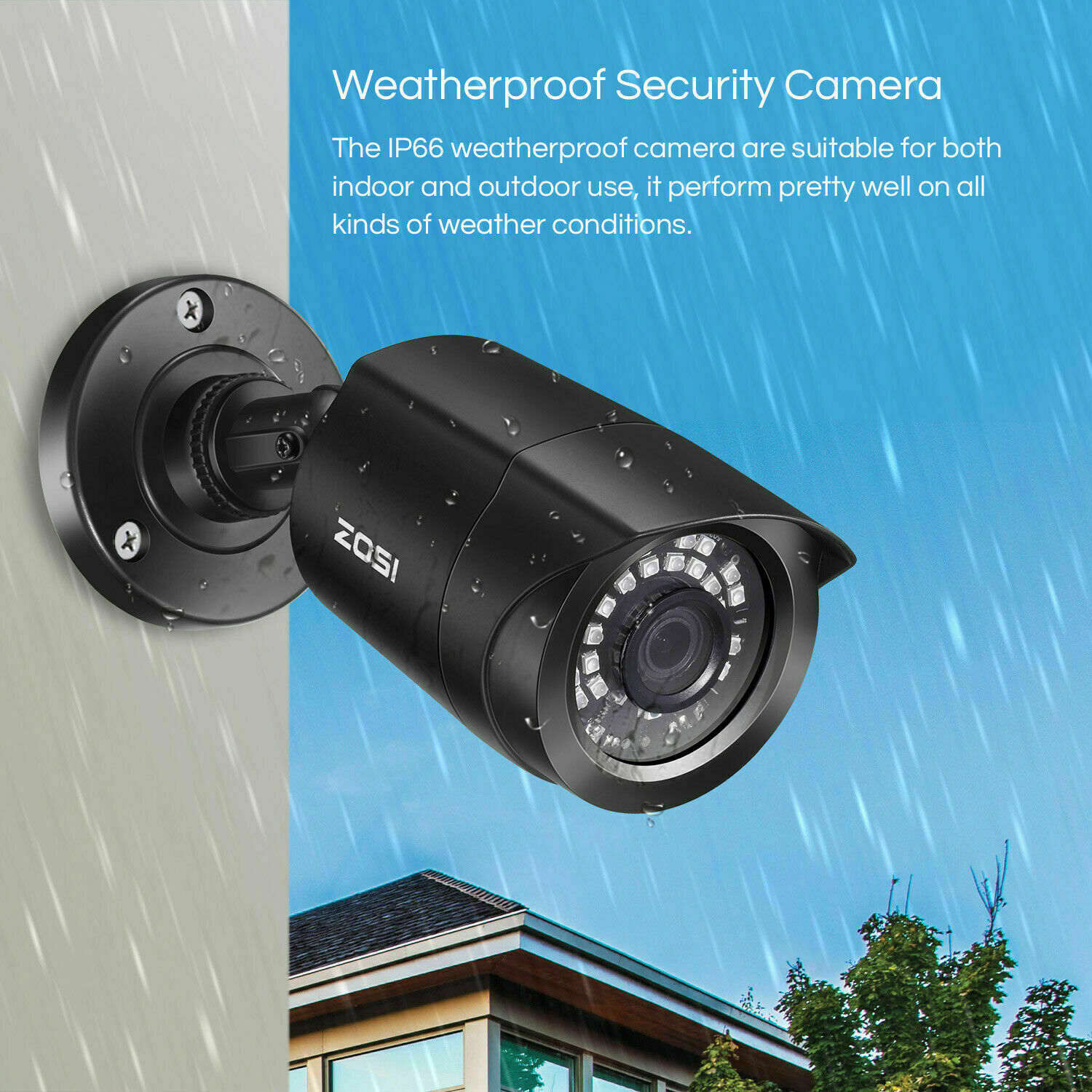 ZOSI 8CH H.265 5MP Lite DVR 1080p Outdoor Surveillance Security Camera System 2T